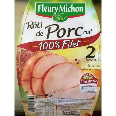 Rôti de porc cuit, 100 % filet (2 tranches) (Fleury Michon)