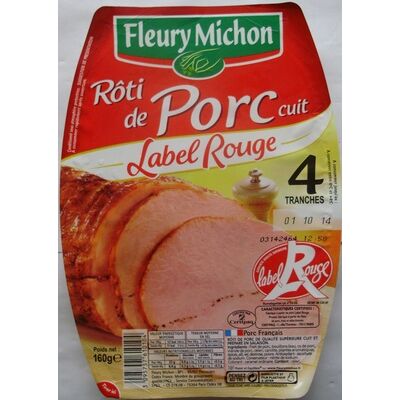 Rôti de porc cuit, label rouge (4 tranches) (Fleury Michon)