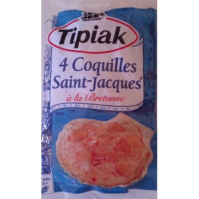 4 coquilles saint-jacques* à la bretonne, surgelées (Tipiak)