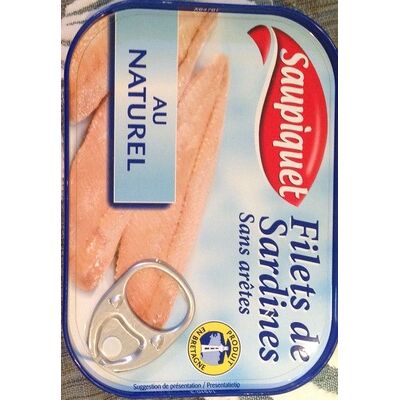 Filets de sardines sans arêtes au naturel (Saupiquet)