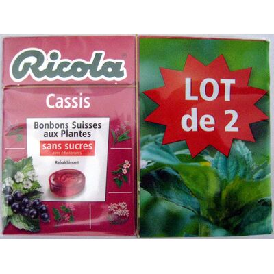Cassis bonbons suisses aux plantes (lot de 2) (Ricola)