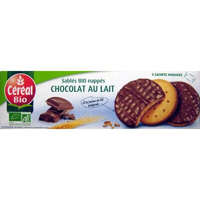 Sablés bio nappés chocolat au lait (Céréal Bio)