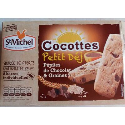 Cocottes petit déj barres chocolat & graines (St Michel)