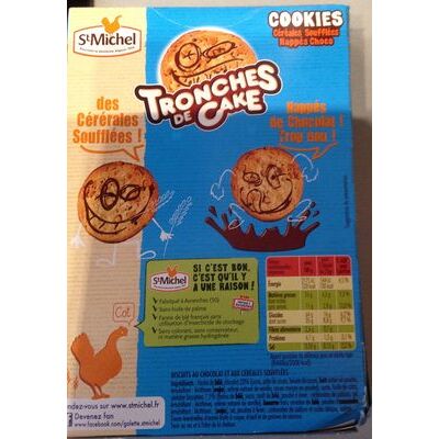 Tronches de cake - cookies céréales soufflées nappés choco (St Michel)