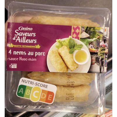 4 nems au porc avec sauce nuoc-mâm (Casino Saveurs D'ailleurs - Groupe Casino)