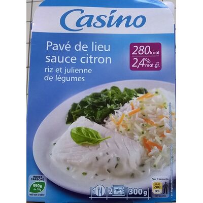 Pavé de lieu sauce citron riz et julienne de légumes (2,4 % mg) (Casino - Groupe Casino)