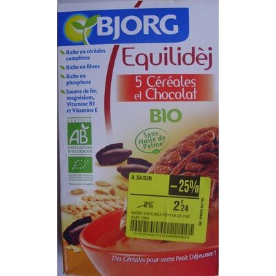 Equilidèj 5 céréales et chocolat bio - 195 g - bjorg (Bjorg)