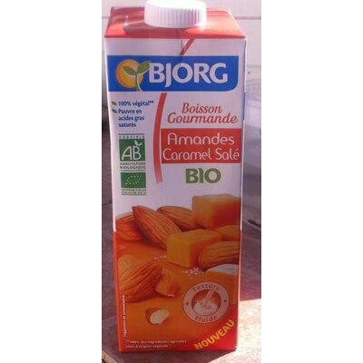 Boisson gourmande amandes caramel salé (Bjorg)