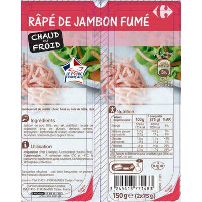 Râpé de jambon fumé (Carrefour)