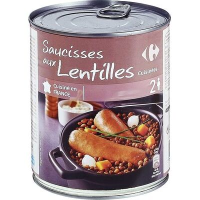 Saucisses lentilles (Carrefour)