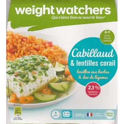 Cabillaud et lentilles corail (Weight Watchers)