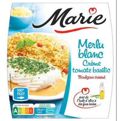 Merlu blanc, crème tomate basilic, boulgour cuisine (Marie)