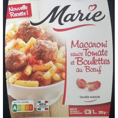 Macaroni sauce tomate et boulettes au boeuf (Marie)