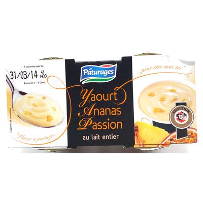 Yaourt ananas passion au lait entier (Pâturages)