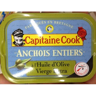 Anchois entiers à l'huile d'olive vierge extra (Capitaine Cook)
