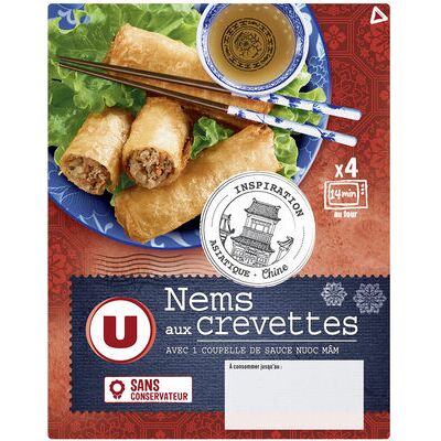 Nems aux crevettes x4 + sauce nuoc mam (U)