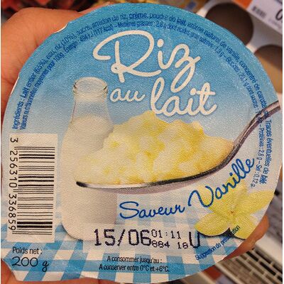 Riz au lait saveur vanille (Sans Marque - Lnuf Vallet)