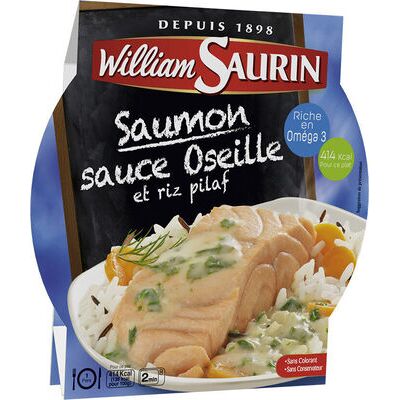 Saumon sauce oseille et riz pilaf (William Saurin)