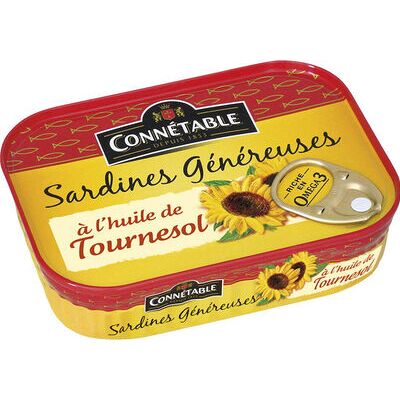 Sardines généreuses à l'huile de tournesol (Connétable)