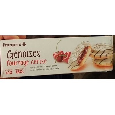 Genoises fourrage cerise (Franprix)