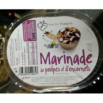 Marinade de poulpes et d'encornets aux olives vertes (Marché Franprix)