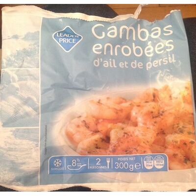 Gambas enrobées d'ail et de persil surgelées (Leader Price)