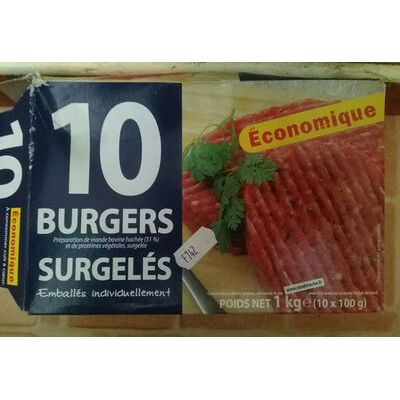 10 burgers surgelés (Elivia)