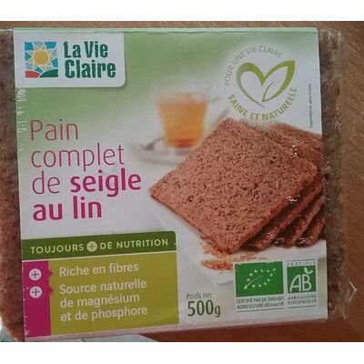 Pain complet de seigle au lin (La Vie Claire)