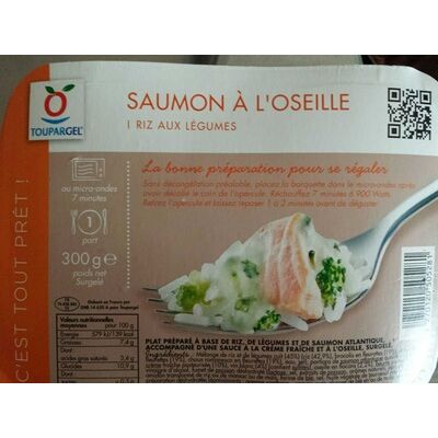 Saumon à l'oseille riz aux légumes (Toupargel)
