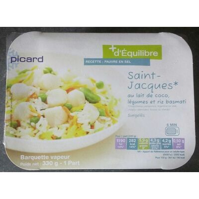 Saint-jacques au lait de coco, légumes et riz basmati (Picard - + D'équilibre)