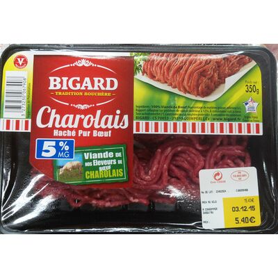 Charolais haché pur bœuf (5% mg) (Bigard)