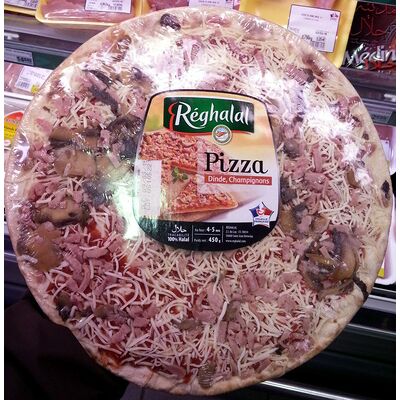 Pizza dinde champignons (Réghalal)