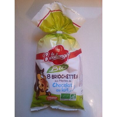 8 briochettes aux pépites de chocolat au lait bio (La Boulangère)