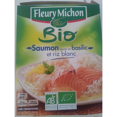Saumon sauce au basilic et riz blanc (Fleury Michon)