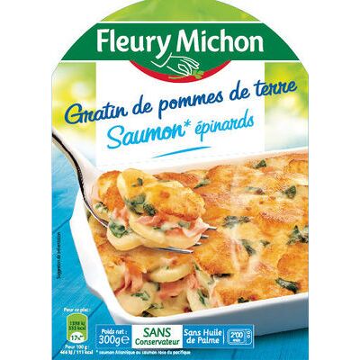 Gratin de pommes de terre saumon* épinards (Fleury Michon)