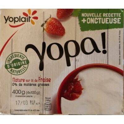 Yopa ! nature sur lit de fraises (0 % mg) (Yoplait - Yoplait Yopa !)