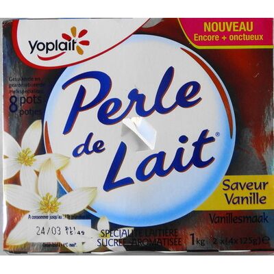 Perle de lait (saveur vanille) 8 pots (Yoplait - Perle De Lait)
