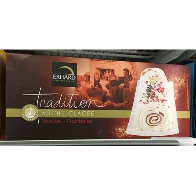 Tradition bûche glacée vanille - framboise (Erhard)