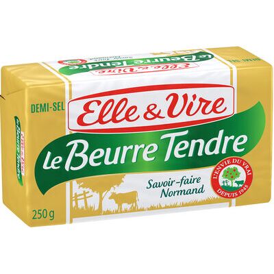 Le beurre tendre au sel de guérande baratté en normandie (Elle & Vire)