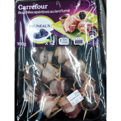Bouchées apéritives au lard fumé pruneaux (Carrefour)