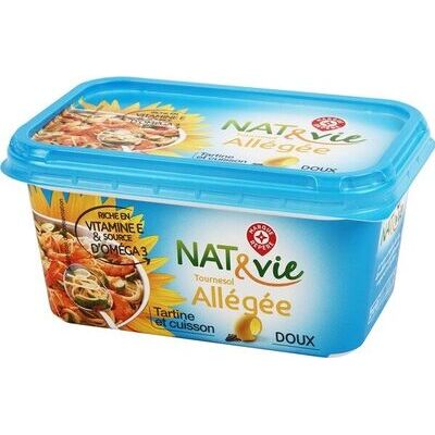 Margarine allégée au tournesol 50% mat. gr. doux - barquette (Marque Repère)