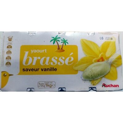 Yaourt brassé saveur vanille (8 pots) (Auchan - L'oiseau)