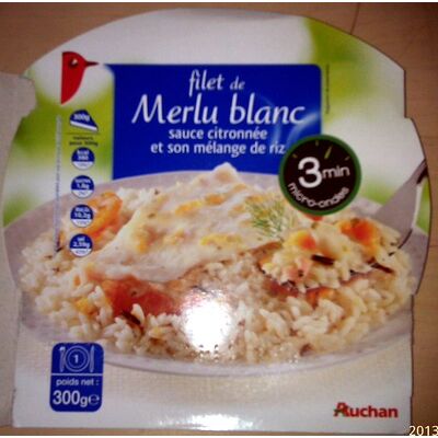 Filet de merlu blanc, sauce citronnée et son mélange de riz (Auchan)