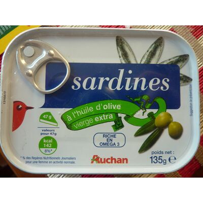 Sardines à l'huile d'olive vierge extra (lot de 2 boîtes) (Auchan)