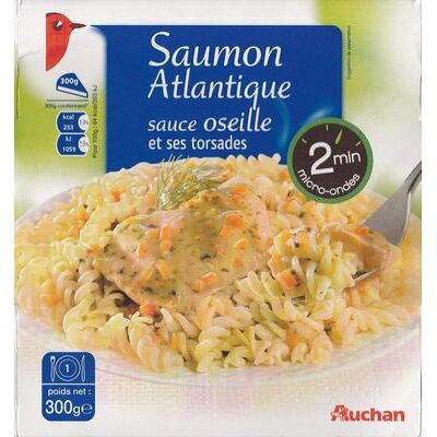 Saumon atlantique sauce oseille et ses torsades (Auchan - L'oiseau)