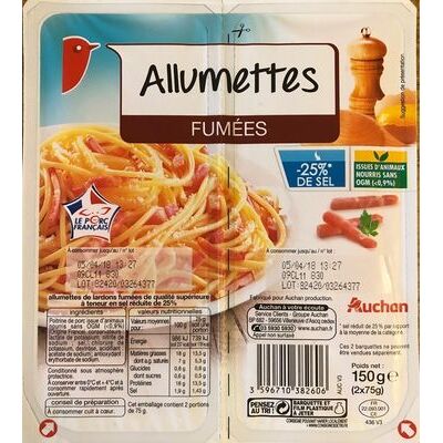 Allumettes fumées (-25 % de sel) (Auchan - L'oiseau)