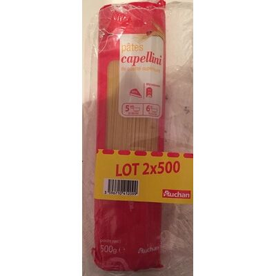Pâtes capellini de qualité supérieure (lot 2 x 500) (Auchan)