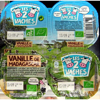 Yaourt vanille de madagascar (Les 2 Vaches - Stonyfield France)