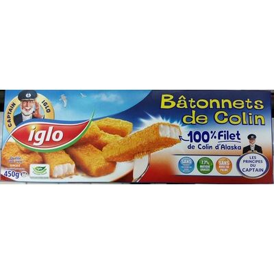 Bâtonnets de colin d'alaska 100% filet (Iglo - Captain Iglo)