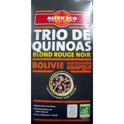 Trio de quinoas blond rouge noir bio et ethiquable alter eco (Alter Eco)